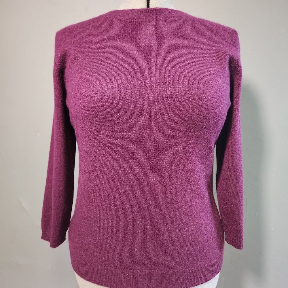 Talbots Audrey Cashmere Sweater, Dark Berry, Size L